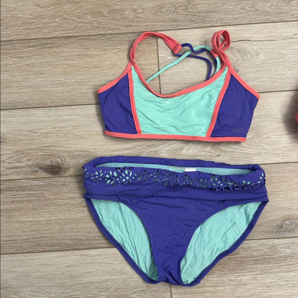 CALIA by Carrie Underwood purple and Coral Bikinis - Picture 2 of 6